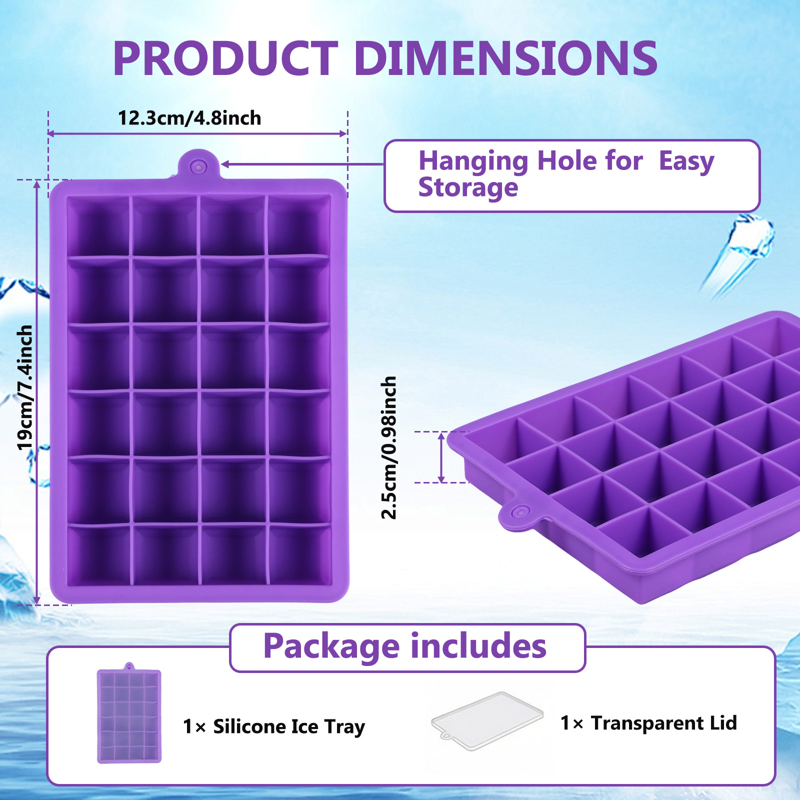 24-Cavity Silicone Ice Cube Tr - Citrus Juicer Bar 评论和价格