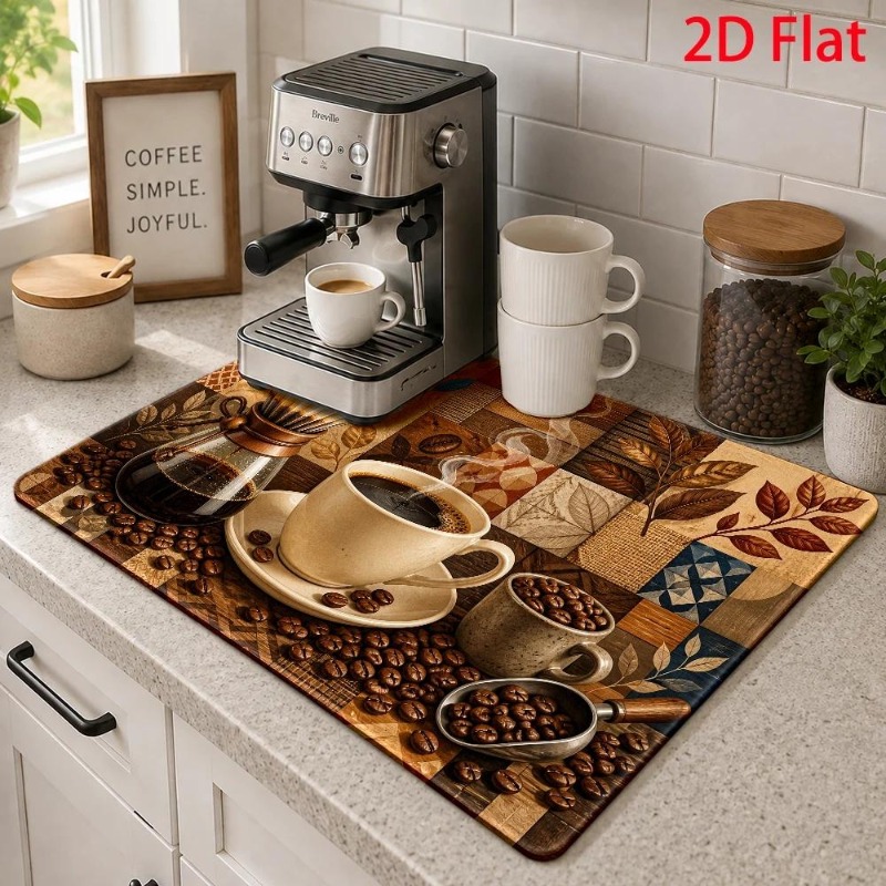 Coffee Bar Mat Winter Candy Ca - Bar Mat Rubber 评论和价格