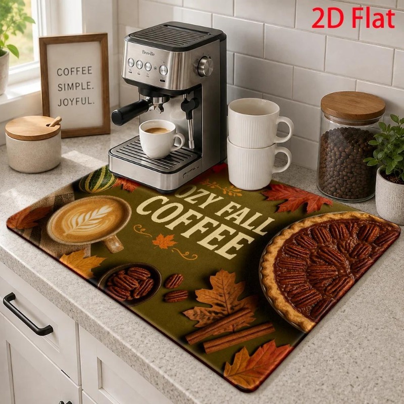 Coffee Bar Mat Winter Candy Ca - Bar Mat Rubber 评论和价格