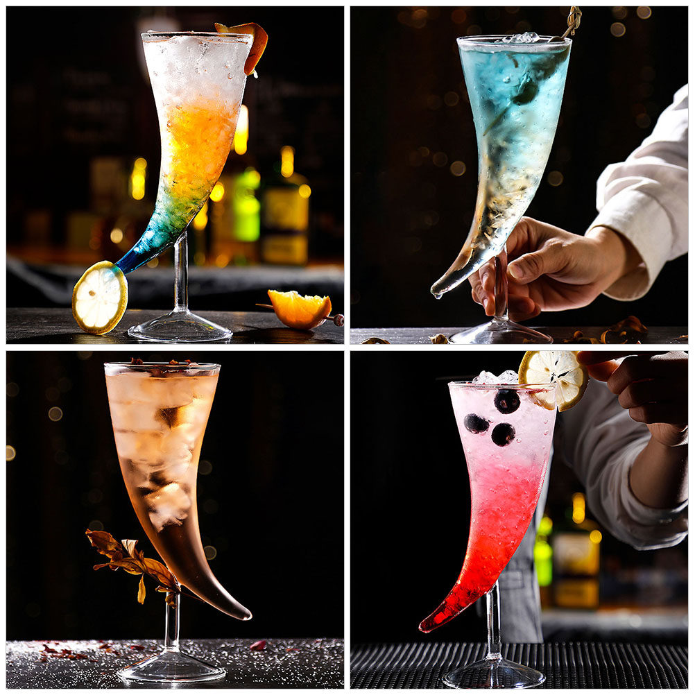 2Pcs Ox Horn Cocktail Glass Se - Home Bar Set 评论和价格