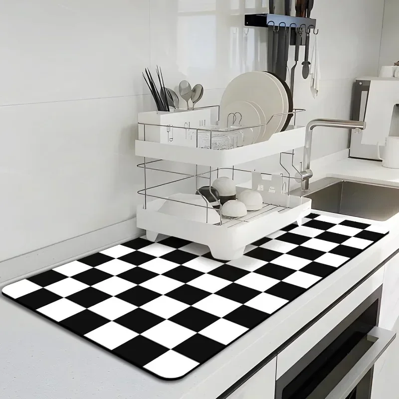 Pink White Checkered Absorbent - Bar Mat Rubber 评论和价格